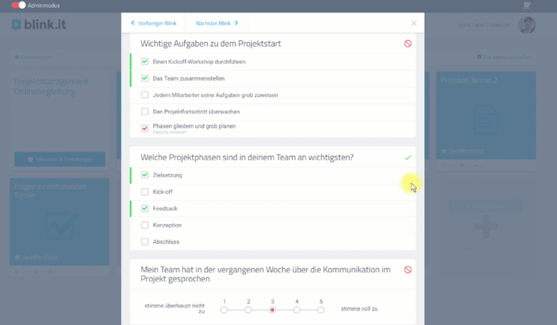 Bildungscontrolling 4.0 am Beispiel der blink.it Plattform: Umfrage