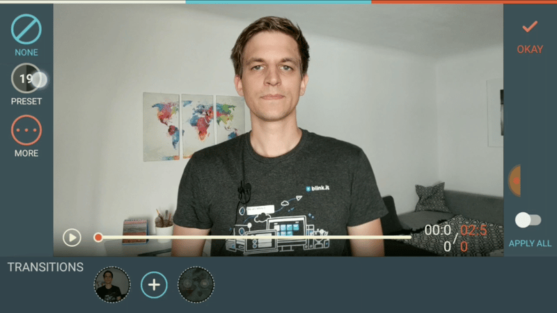 Screenshot im Online-Kurs von blink.it: Am Smartphone mit FilmoraGo Einblendungen hinzufügen