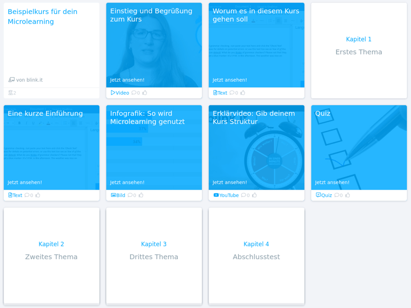 Eigene Darstellung 4: Beispielkurs für dein Microlearning / Dein fertiger Kurs