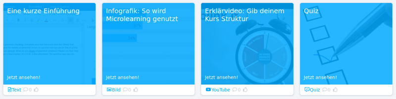 Eigene Darstellung 2: Beispielkurs für dein Microlearning / Medien kombinieren und Quiz einbauen