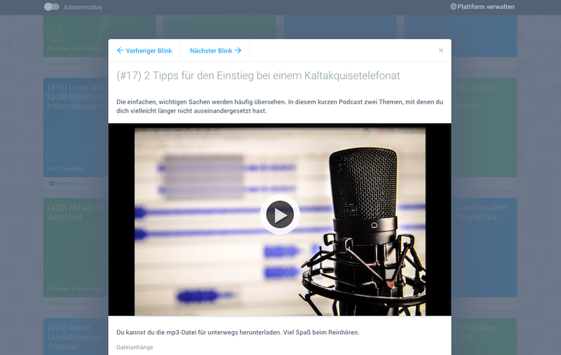Podcasts in der Weiterbildung: Mit dem Tool blink.it