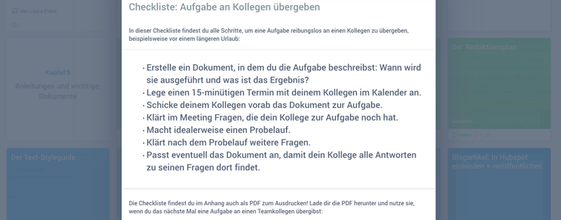 Checklisten helfen Mitarbeitern, Routineaufgaben schnell zu erledigen und nach Bedarf immer wieder nachzuschlagen.  // Quelle: blink.it Lernplattform