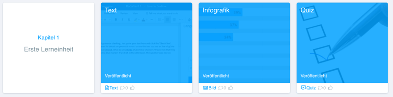 Lerninhalte können im Stil von Karteikarten auch online erstellt werden. // Quelle: blink.it