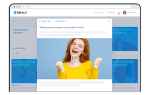 Gründe digitale Weiterbildung - Mockup blink.it Video Begrüßung